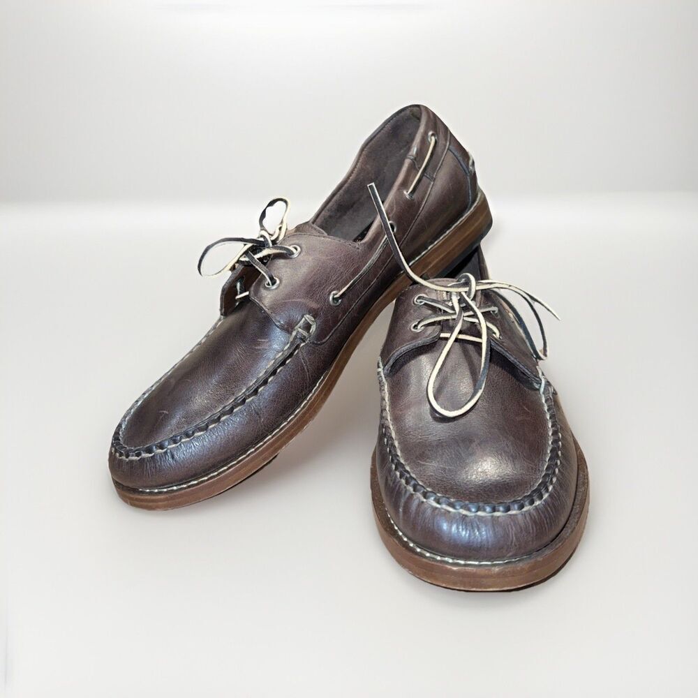 Thursday Boot Co. Handsewn Loafer Men 12.5 Hickory Leather Boat Moccasin Slip on